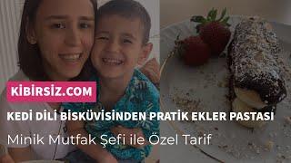 Kedi Dili Bisküvisiyle Pratik Ekler Pastası | Kibirsiz.com