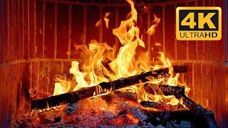  VIRTUAL FIREPLACE 4K 3 HOURS  Burning Logs & Crackling Fire Sounds | Relaxing Fireplace Ambience