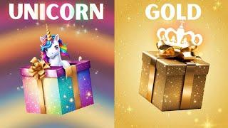 Choose your gift || 2 gift box challenge|| Unicorn & Gold #giftboxchallenge