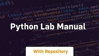 python lab manual