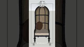 French Rattan Balloon Chair 3D Model - Sketchup Model free download