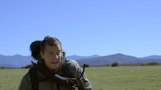 Lion attacking Bear Grylls