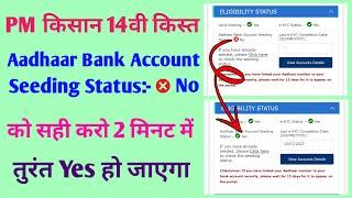 pm kisan aadhar bank account not seeded problem | pm kisan me aadhaar bank seeding kaise kare