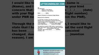 Request Letter for Flight Status Update - Sample Letter Requesting Flight Status Update