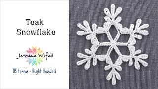 Teak Snowflake - Right Handed Crochet Tutorial