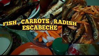 Cooking Fish Escabeche With Radish And Carrots