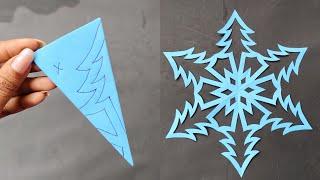 How To Make Easy Paper Cutting Snowflakes / DIY Snowflakes / Christmas Ornaments