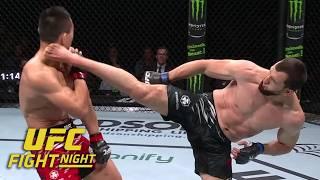 Muslim Salikhov WHEEL KICK KO of Song Kenan at #UFCMacau | ESPN MMA