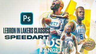 "LeBron James in Lakers' New Classic Edition Jerseys" Sports Graphic | Speed Art
