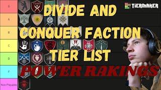 Divide and Conquer Faction Power Rankings (Tiermaker Tierlist)