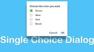 Single Choice Dialog in Android | Material Design