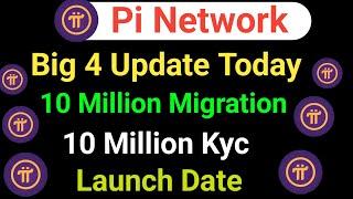 Pi Network 4 Big Update | 10 Million Migration | 10 Million Kyc | Launching Date |