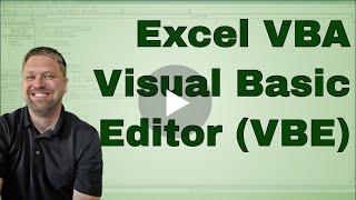 Excel VBA Visual Basic Editor (VBE)