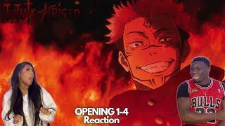 WTF IS GOING ON!!! JUJUTSU KAISEN OPENINGS 1-4 REACTION