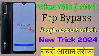 Vivo Y19 Frp Bypass Android 12। Vivo Y19-(1915) Google account lock remove New 2024