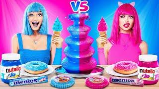Desafio Alimentar: Rosa vs Azul | Comilança Épica Apenas Uma Cor Por 24 Horas Mukbang por  RATATA