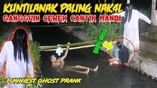 PRANK KUNTILANAK PALING NAK4L | GANGGUIN CEWEK CANTIK LAGI MANDI DISUNGAI | FINNIEST GHOST PRANK