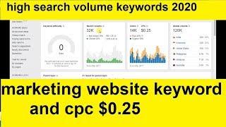 affiliate marketing website keyword 2020 | high search volume keywords for marketing website 2020