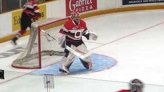 DiPietro and Andree during pre-game warm-up at the Generals @ 67‘s hockey game