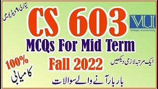 CS603 Mid Term Past Papers Solved VU | Learn With Nidi