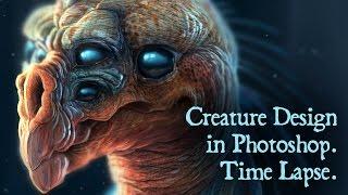 Photoshop Creature Concept Design, Time Lapse