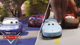 Lightning McQueen & Sally Carrera Race Through Ornament Valley | SIDE BY SIDE VIDEO | Pixar Cars