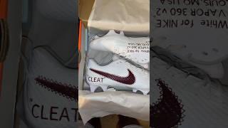 BURGUNDY OFF-WHITE CLEATS #customcleats #cleats #nike #footballcleats #drip #offwhite #jacobskicks