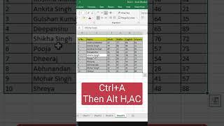 Excel Shortcut Tricks- Center Alignment #excel #msexcel #eleganceacademy #ytshorts #shorts #align