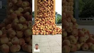 3d animation of apples #travel #fruit #vlog #funny #crushing #smartdevices #asmr #cancrushing #1m