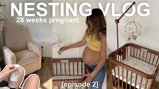 NESTING VLOG [ep.2] all of the baby things, glucose test, & building the crib!!!!! 