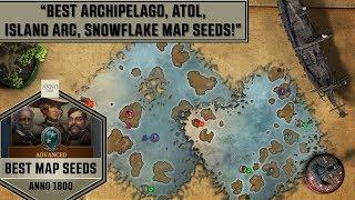 Anno1800 - Best Map Seeds for Archipelago, Atol, Island Arc, Snowflake Map Types!