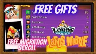 Free Gifts and Free Migration Scroll Lords Mobile