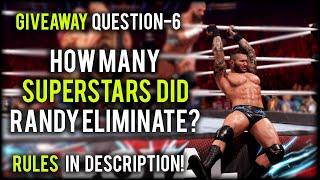 Giveaway Question #6  WWE 2k22 30 Man Royal Rumble Match Randy Orton