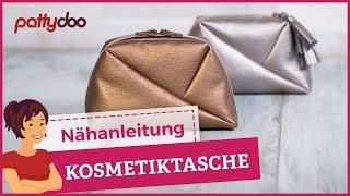 Kosmetiktasche selber nähen - "Geo Bag" aus Kunstleder mit Reißverschluss