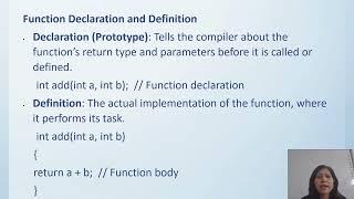 Functions in C | Ms Maya Verma (BCA Department)