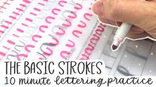 Beginner Hand Lettering Practice: The Basic Strokes! | Practice Calligraphy With Me