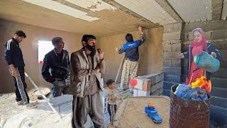 ️"Amir and Family Plastering at Milad House: Winter Days & Qadir's Water Journey"