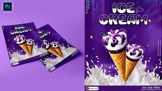 Ice Cream Cone Poster Design  Chocolate  Photoshop