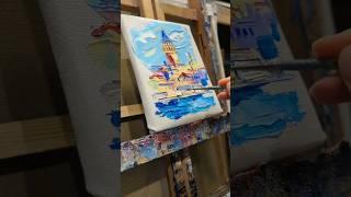 Quick 15 min acrylic etude, iconic view of  Galata tower