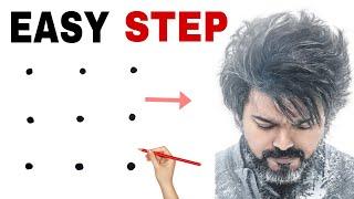 Leo Vijay Thalapathy Drawing // How to draw Vijay Thalapathy Leo // Leo Thalapathy