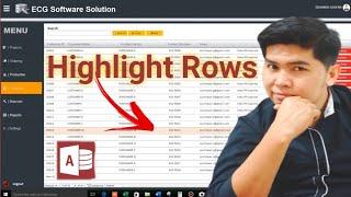 How to HIGHLIGHT rows in Continuous form of Microsoft Access.