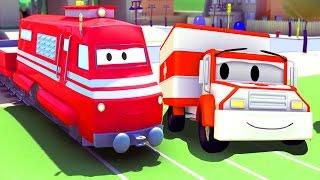 Troy The Train and the Ambulance in Car City| Cars & Trucks cartoon for children