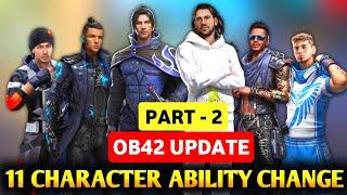 11 CHARACTER ABILITY CHANGES IN NEW OB42 UPDATE | ADVANCE SERVER - GARENA FREE FIRE