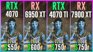 RTX 4070 vs RX 6950 XT vs RTX 4070 TI vs RX 7900 XT - Test in 15 Games