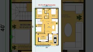 25x40 simple 3bhk 1000sf ghar plan design #shorts #viral #floorplan #homeplan #homedesign #houseplan