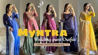 Myntra wedding guest Outfits haul | Myntra Sharara set, kurta sets, Anarkali haul #myntrafinds