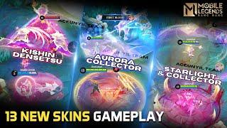 13 NEW SKINS GAMEPLAY | ANGELA, KARRIE, LANCELOT KISHIN | AURORA, NATALIA, ATLAS COLL | ODETTE SL