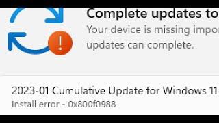 Fix Windows 11 Update Error 0x800f0988