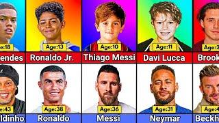 AGE of Famous Footballers and their Children #messi #ronaldo #mbappe #halland