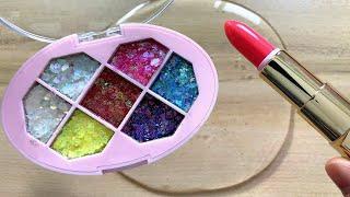 Makeup slime!Satisfying slime coloring with lipstick&Highlighter compilation !Lipstick slime ASMR